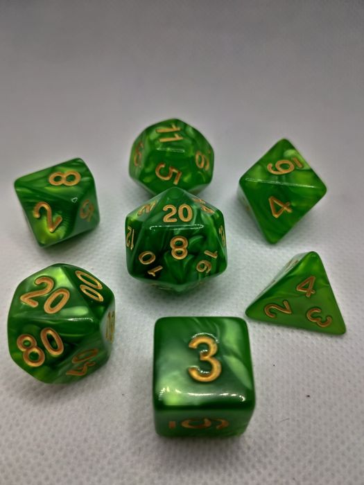 Zestaw 7 kości RPG - Łzy Bogów: Szmaragdowa Jaźń