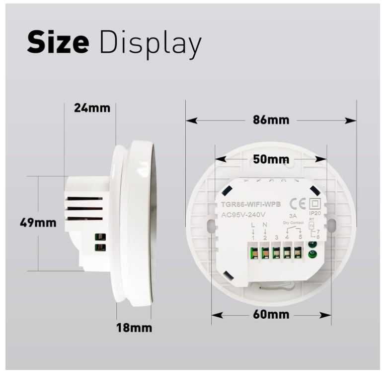 Inteligentny termostat Beok TGR86WIFI-WPB do sterowania kotłem gazowym