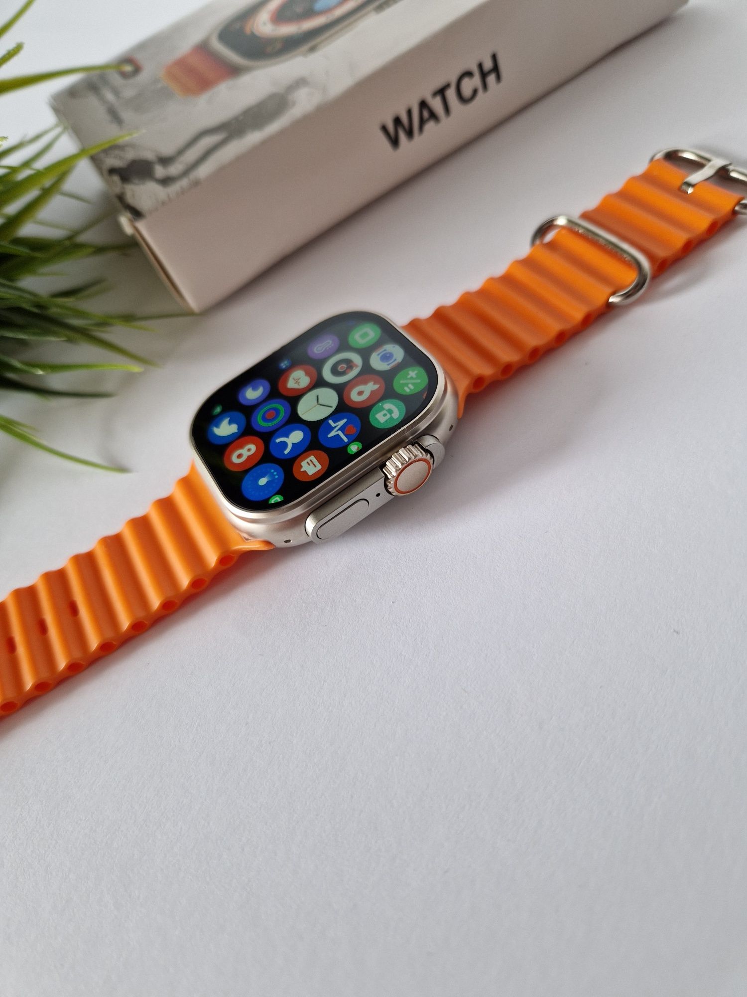 Smartwatch ultra 2 max, komplet nowy, pomarańczowy