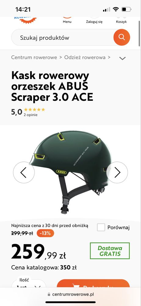 Kask rowerowy orzeszek 54-58 cm ABUS Scraper 3.0 ACE