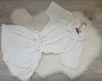 Biały, frotowy, krótki kombinezon piżama, Boohoo, 44 (XXL), nowy