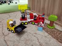 Straż pożarna oraz koparka Lego duplo