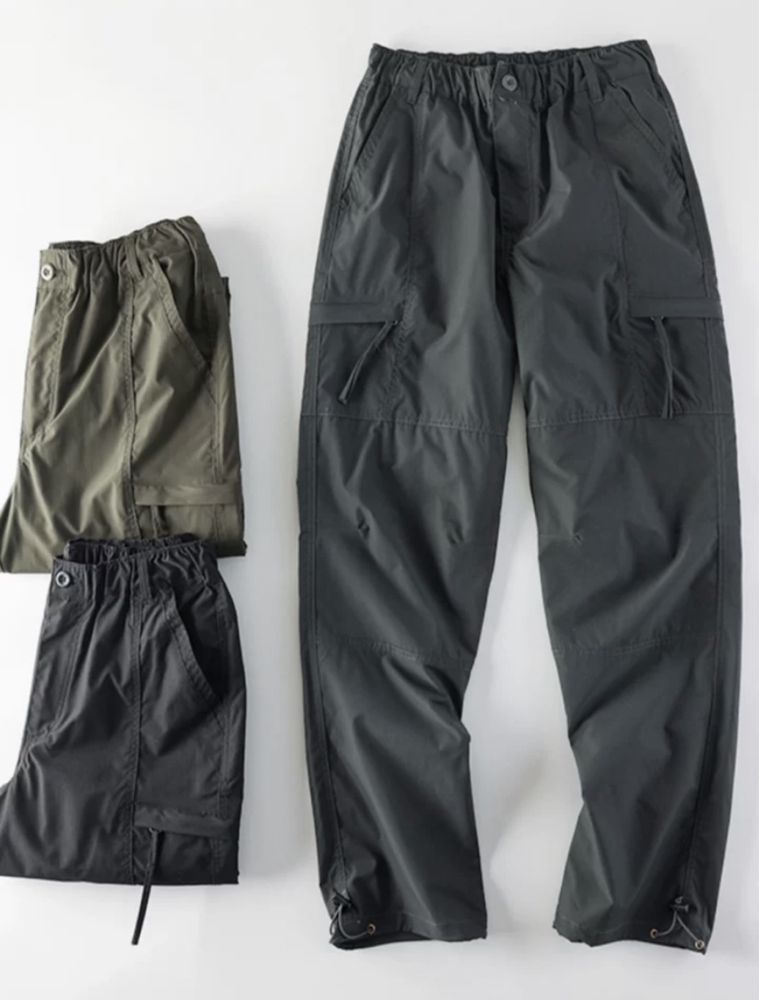 Нові Штани карго оливкові водонепроникні брюки карго прямі на утяжках