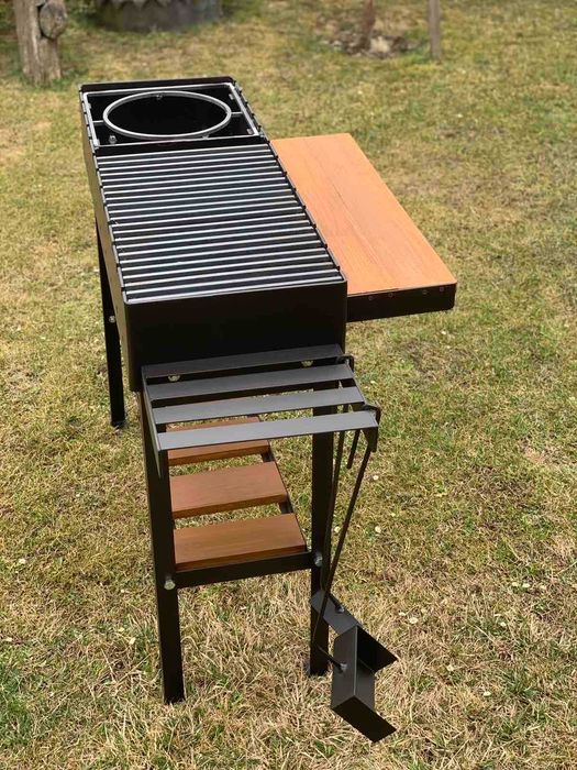 МЕТАЛ 5 ММ / Мангал з решіткою та підставкою під казан на 13 шампурів