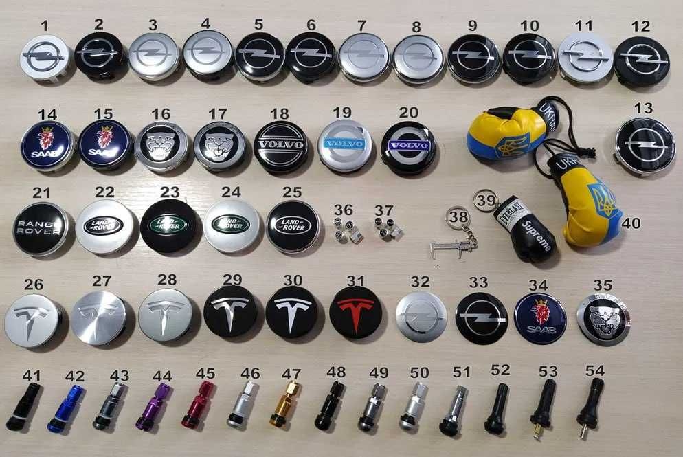 Колпачки для литых дисков, на все авто. Колпачки на нипеля, гайки