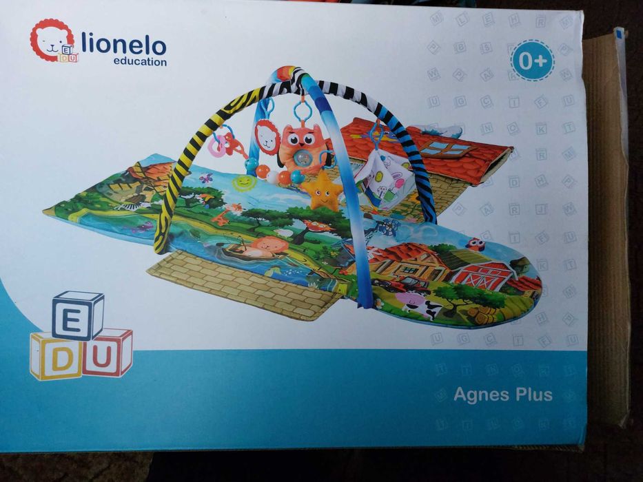 Edukacyjna kolorowa farma mata domek 2w1 Lionelo Agnes Plus 0+