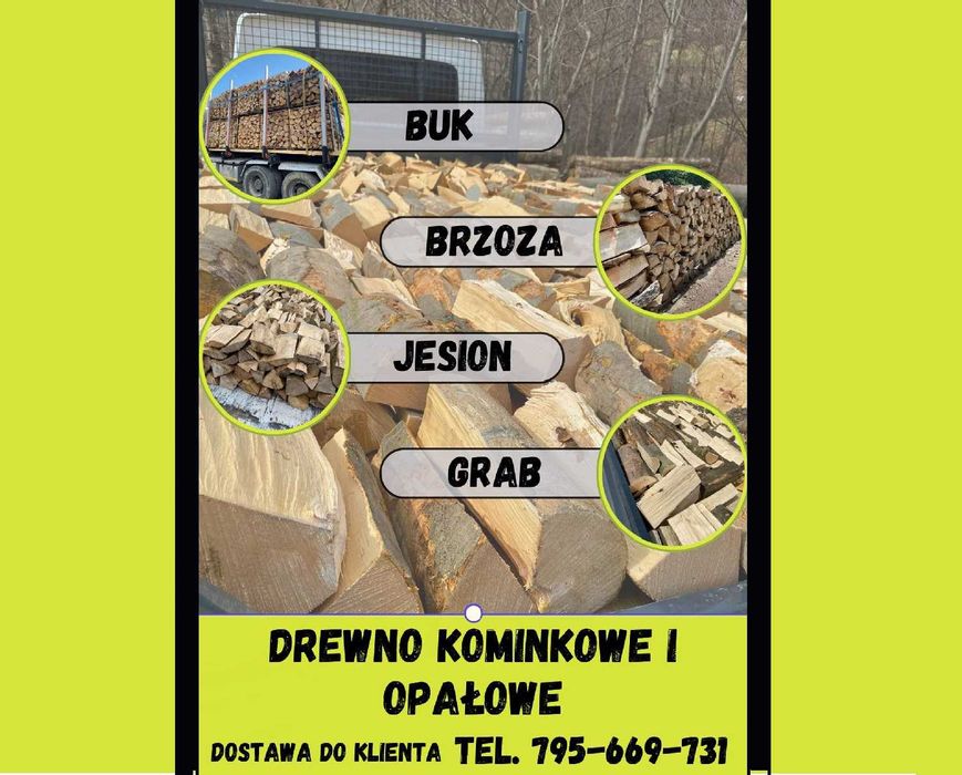 Drewno Kominkowe Opałowe z Dowozem BRZOZA BUK ŚWIERK Drzewo opałowe