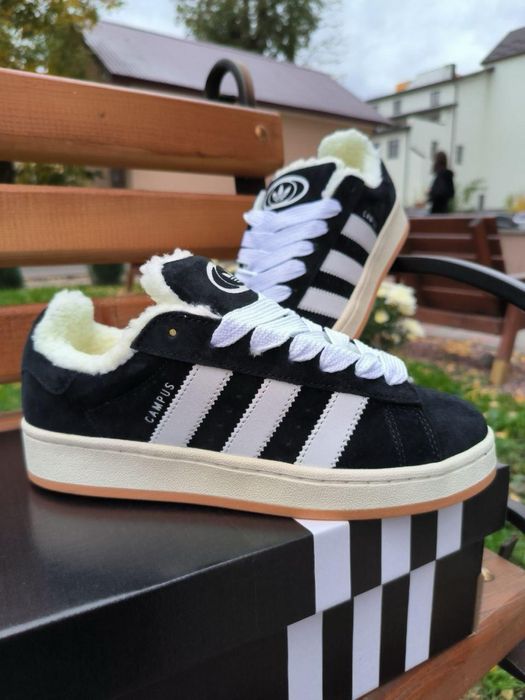 Чоловічі зимові Adidas Campus Black хутро