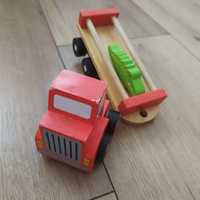Zestaw zabawek drewnianych dla malucha zjeżdżalnia przebijak tir