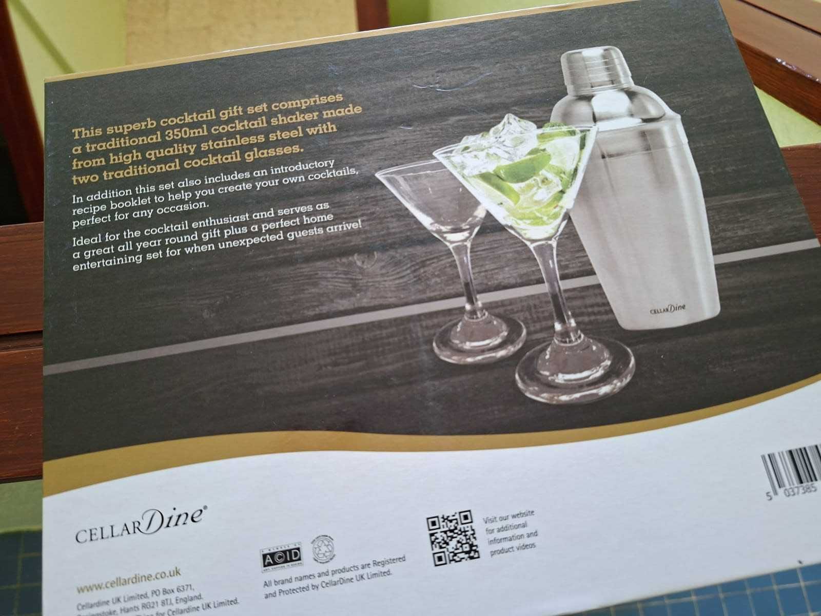 Cocktail Set 3 peças + Folheto receitas (nunca usado)