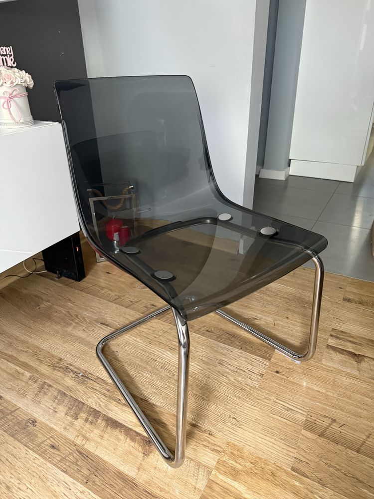 Ikea 4sztuki krzesla Tobias przezroczysty /chrom