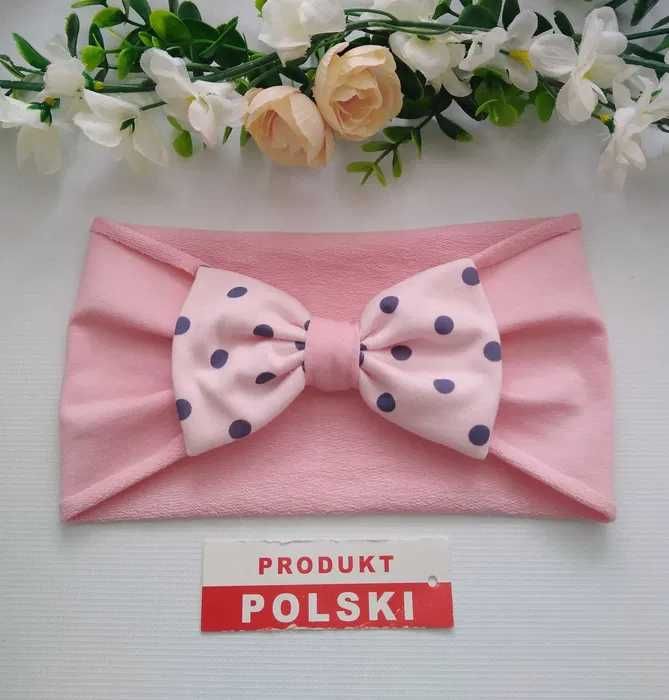 Szerokie opaski turbanowe z kokardą - 2szt. - hand made -