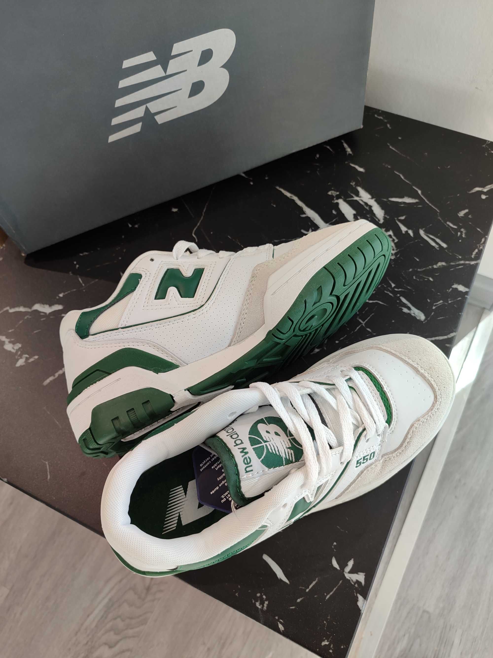 Кросівки NEW BALANCE 550 White & Green BB550WT1