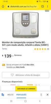 Balança corporal completa fitness Tanita BC-541