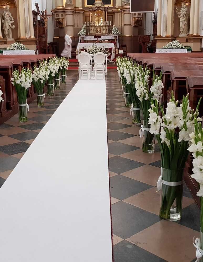 Biały Dywan Chodnik na Ślub 1 m szerokości