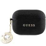 Etui Guess Fixed Glitter Heart Diamond Charm Na Airpods Pro 2 - Czarne