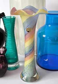 Piękne stare kolorowe szkło wazon Peter Kaspar