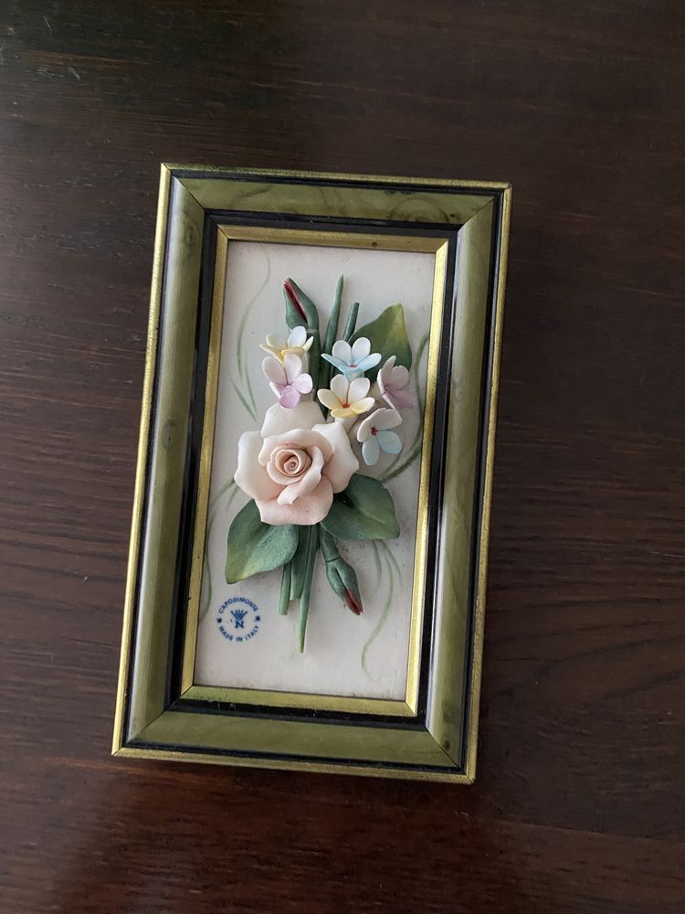 Quadro flores porcelana