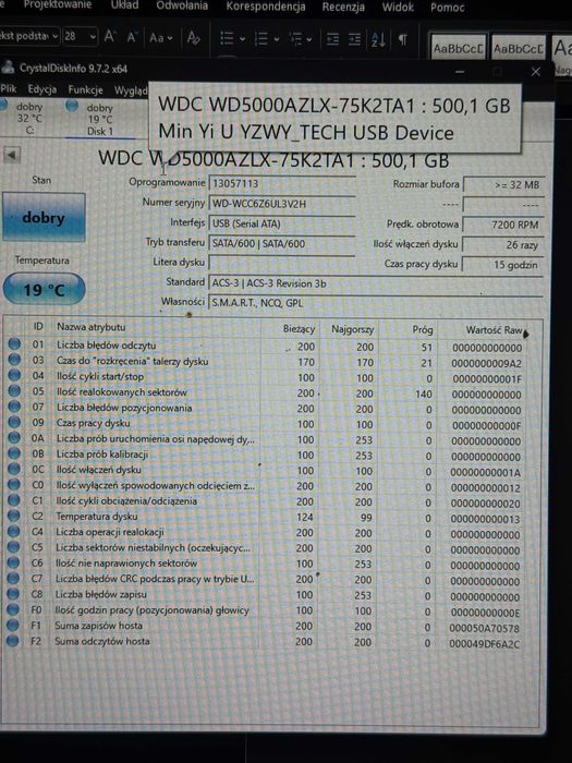 dysk twardy 500gb 3,5 sprawny #c2