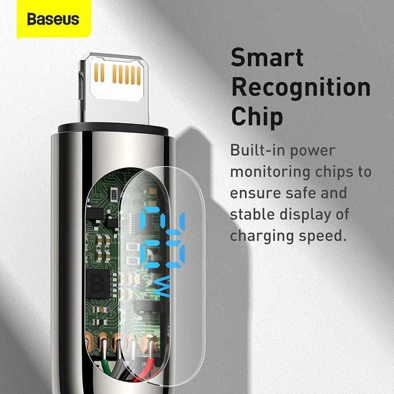 Hoco, Baseus Type-c к Lightning Кабель 1.2м. LED дисплей, PD20W