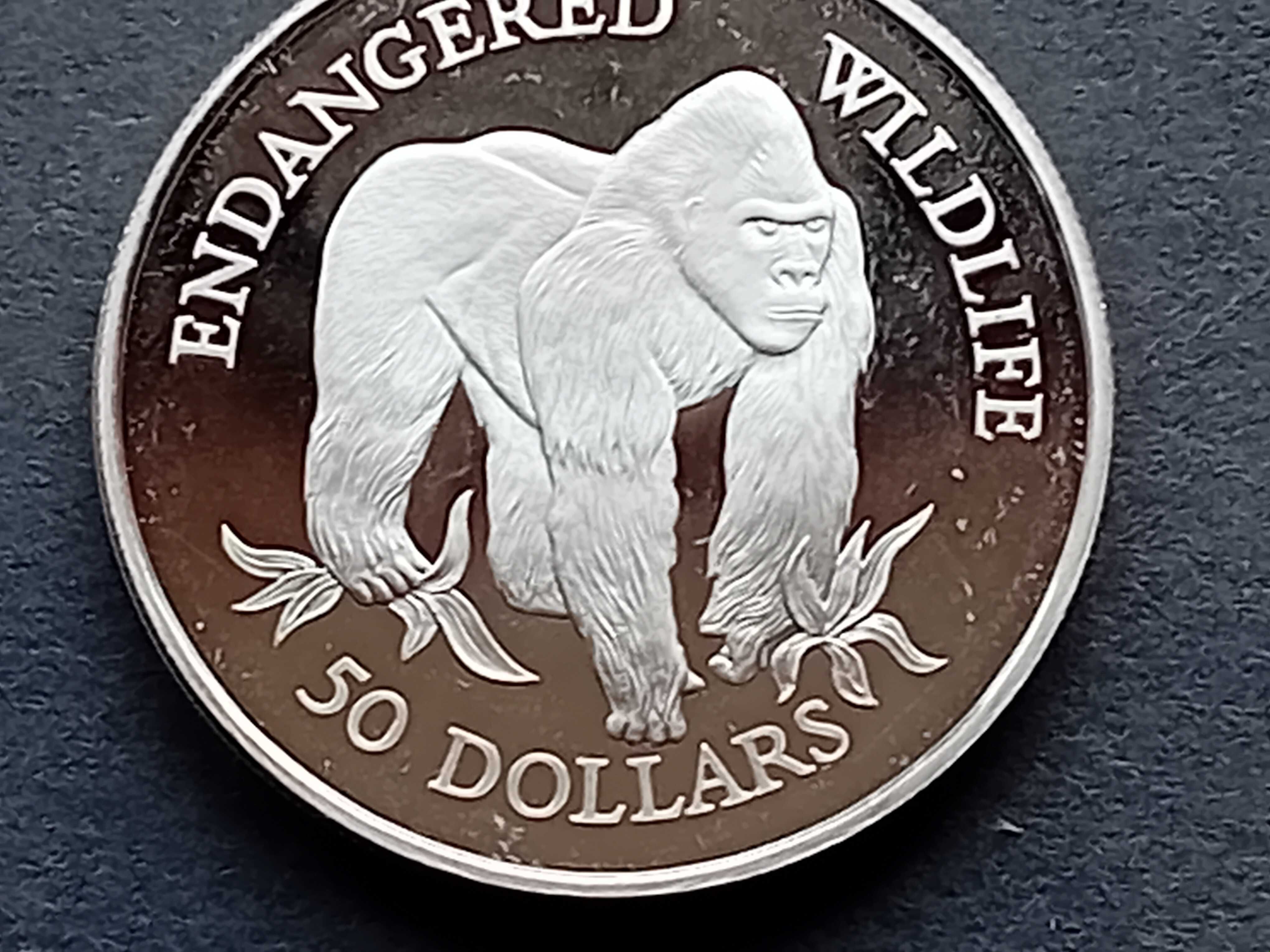 Coleção de 4 moedas prata0,999 50 Dollars Vida Selvagem novas