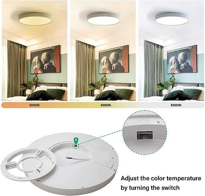 Wąska lampa sufitowa LED regulowana temperatura barwowa duża 48 cm