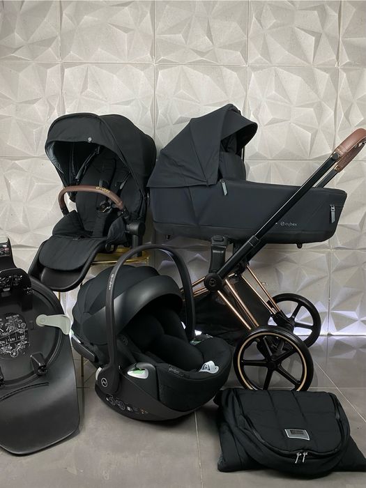 Cybex Priam 4.0 4w1 Deep Black Czarno Różowe złoto