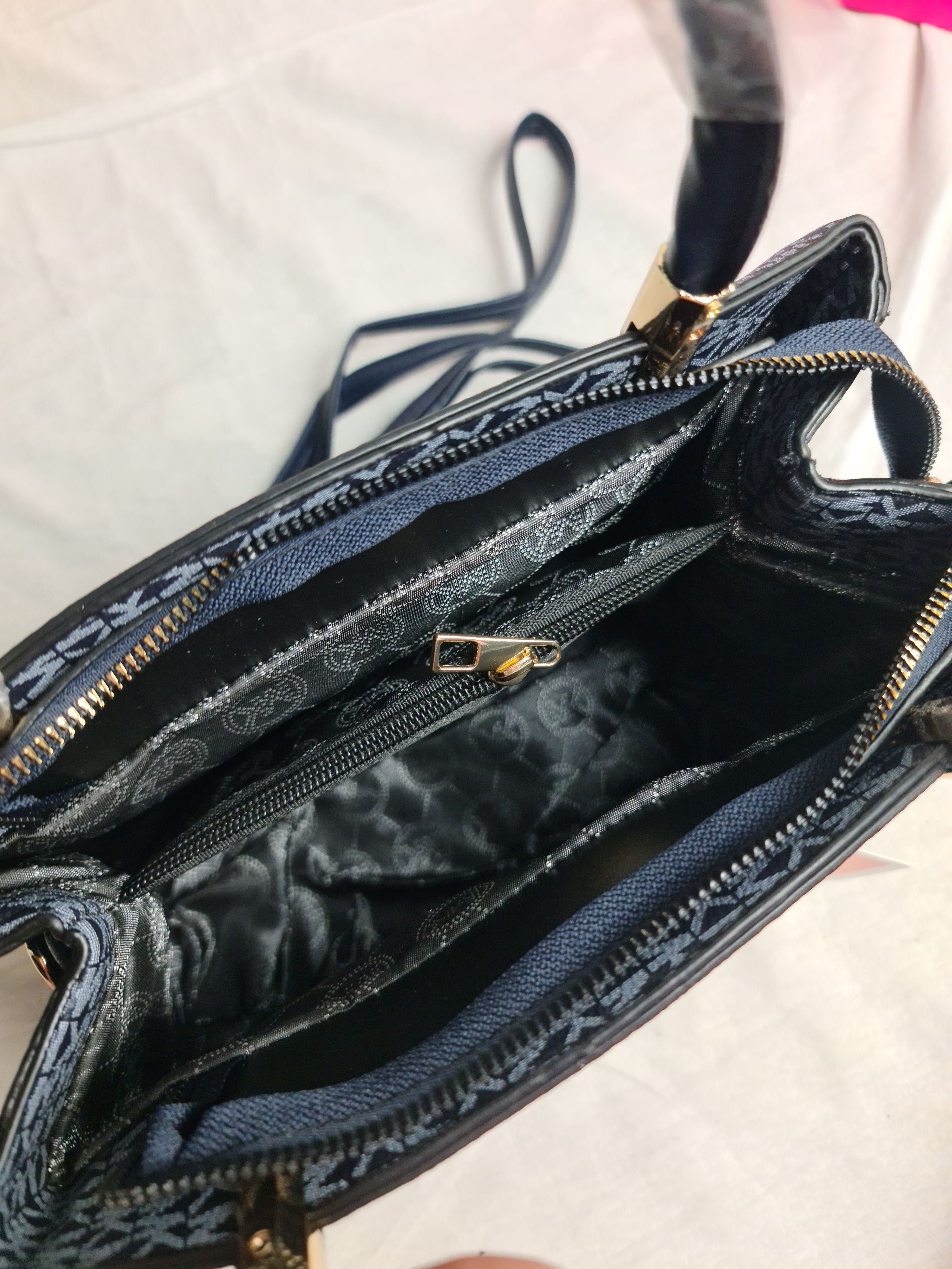 Torba dlugie raczki damska Michael Kors monogram MK grafit serduszko