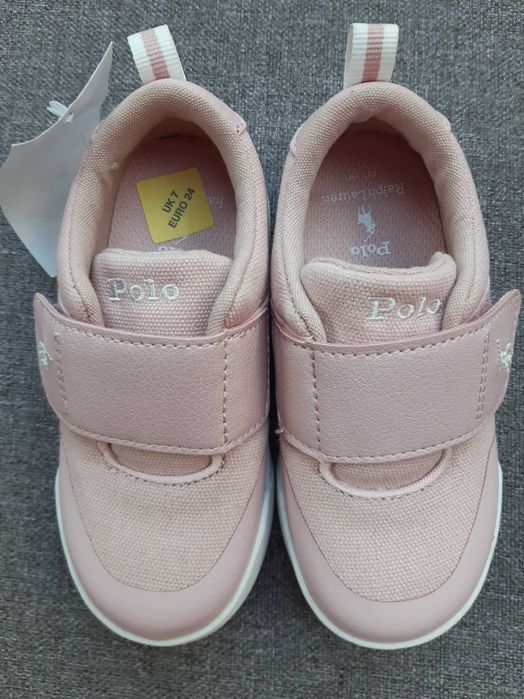 Nowe Polo Ralph Lauren buty r. 24 na rzep, różowe