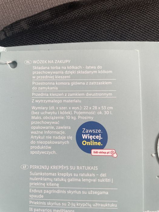 Wózek na zakupy, 30 l