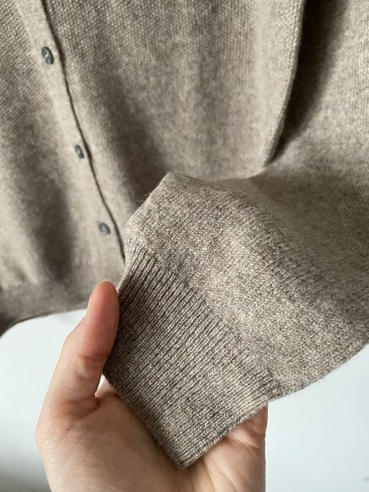 Nowy 100% wełna merino kardigan mokka beżowy merinowool merynos sweter