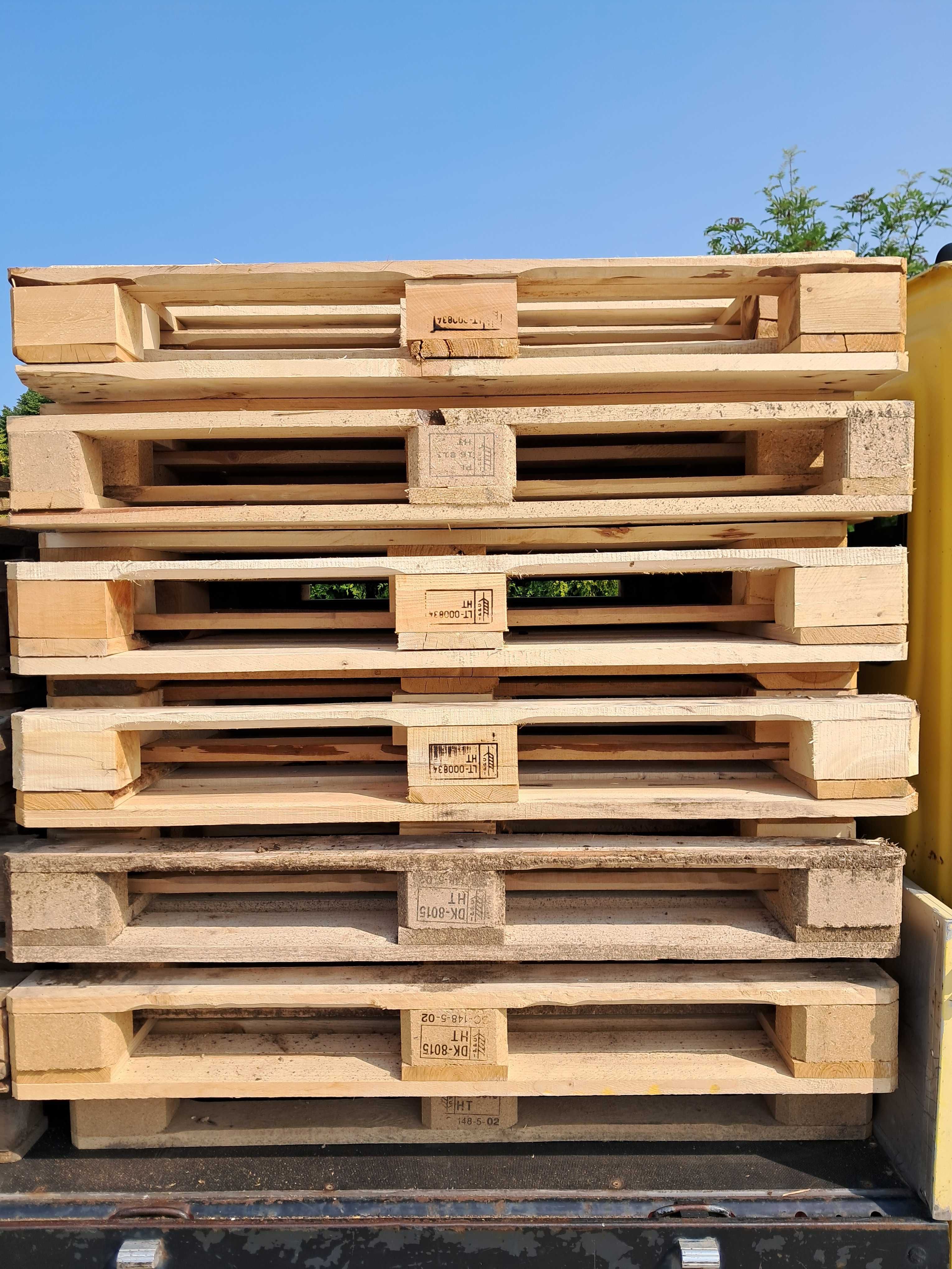 palety EURO 120x80 jasne, 1200x800 zwykłe jednorazówki, połówki 60x80