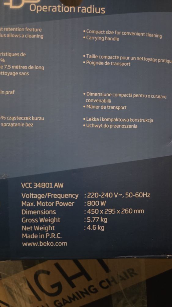 Beko Odkurzacz Workowy / Vacuum Cleaner