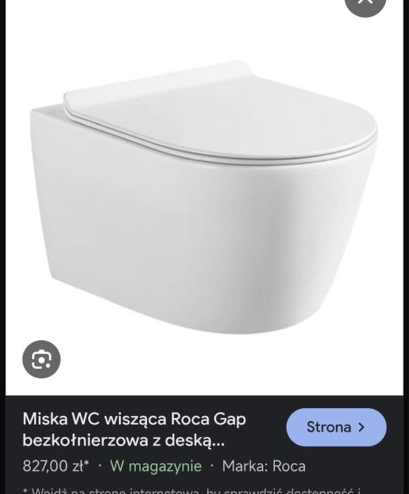 Cersenit roca gap miska WC bezkolnierzowa z deską nowa