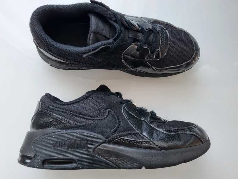 Nike Air Max czarne skórzane sneakersy dziecięce rozm 34