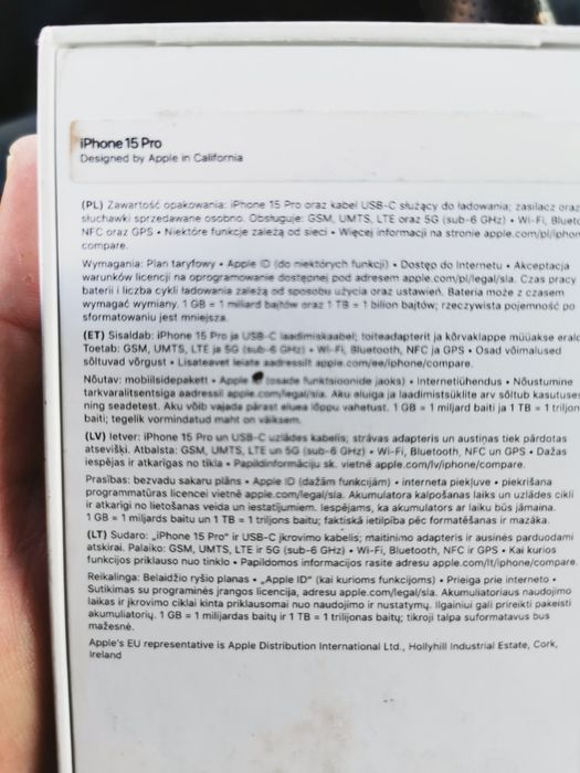 Pudełko iPhone 15 Pro