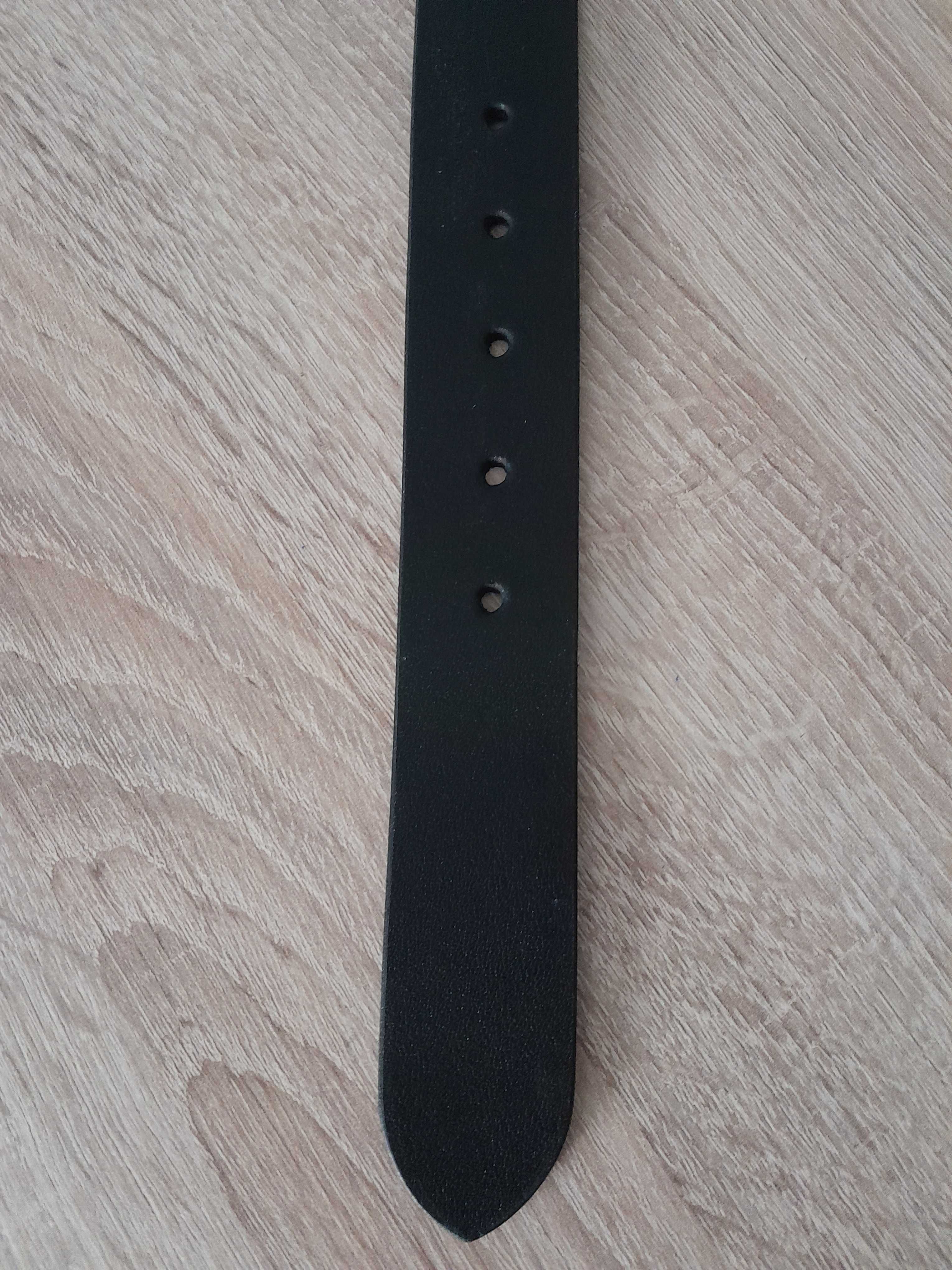 Męski elegancki pasek. Skóra Buffalo_czarny, 105 cm (regulowany)