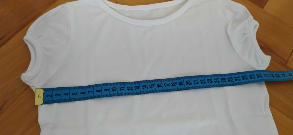 Biała elegancka koszulka, t-shirt, bluzka 98-104 wizytowa