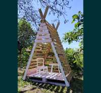 Drewniany domek ogrodowy Tipi dla dzieci