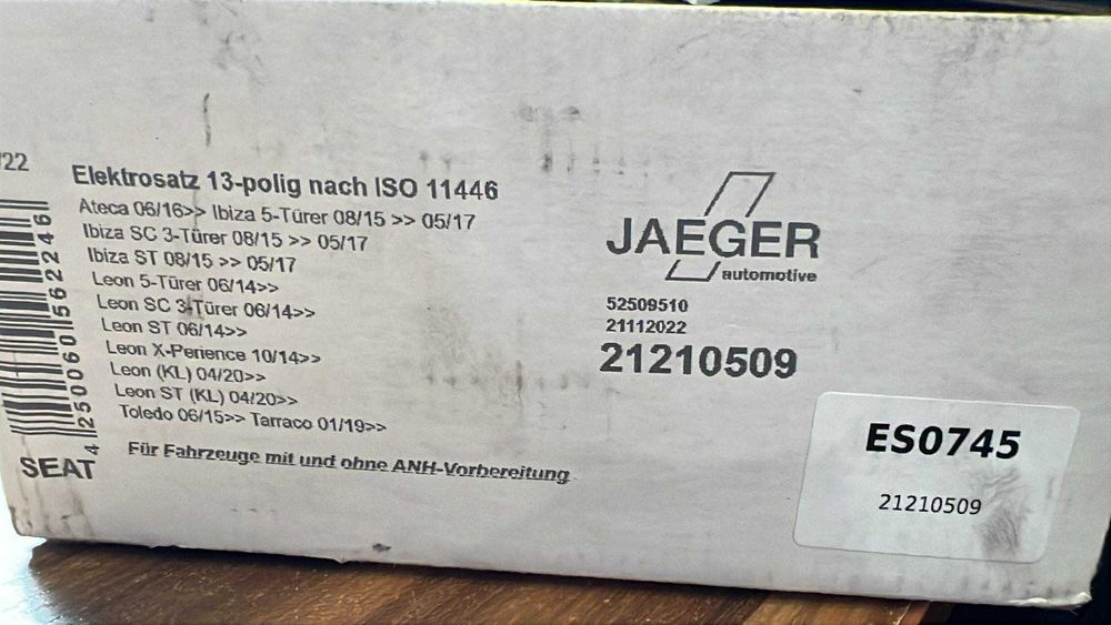 JAEGER ES0745 Zestaw elektryczny, zestaw zaczepu przyczepy IBIZA/LEON