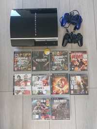 Sony PS3 + 2 comandos + 10 jogos