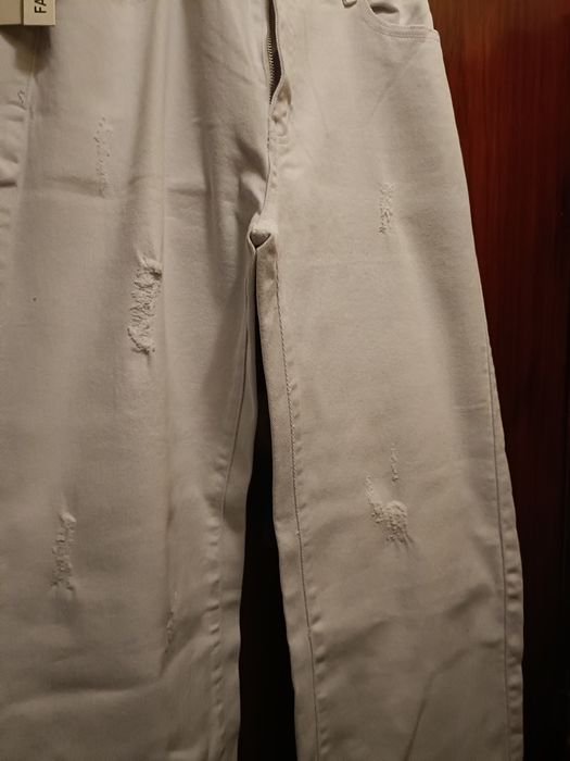 Calça ganga Mom Fit branca