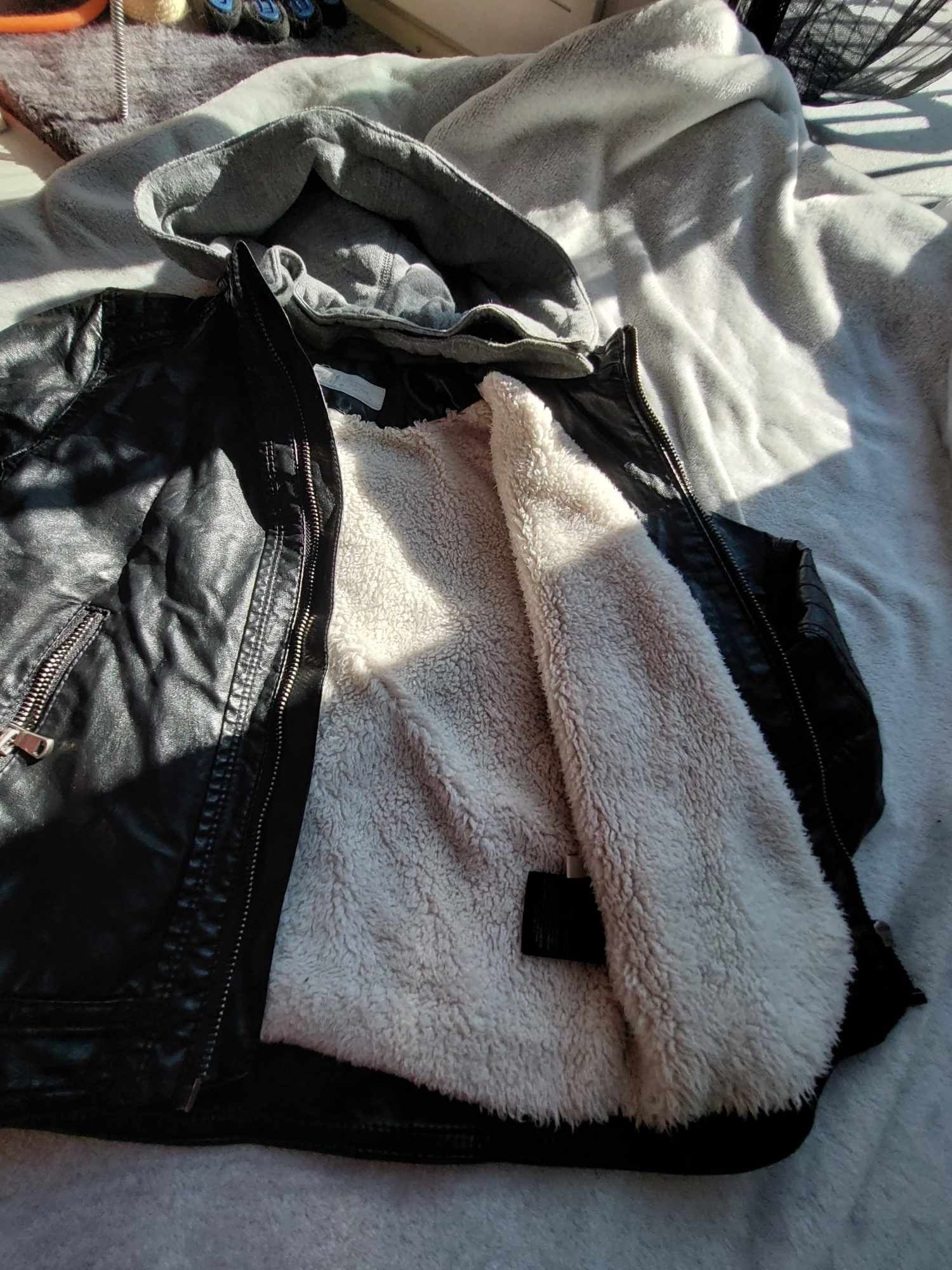 Kurtka ramoneska ocieplana, biker 122 h&m