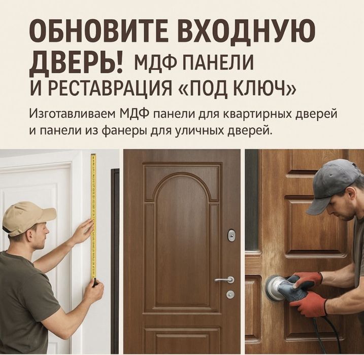 Панели из МДФ,в ПВХ пленке ,Ремонт дверей