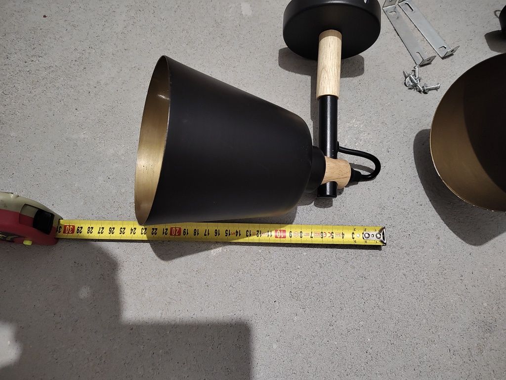 Kinkiety lampy metalowe czarno-złote