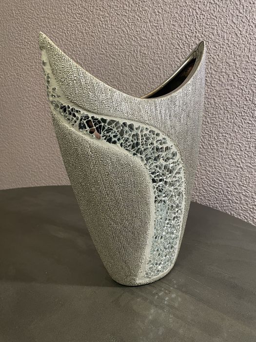 wazon w stylu glamour w kolorze srebrnym 29 cm