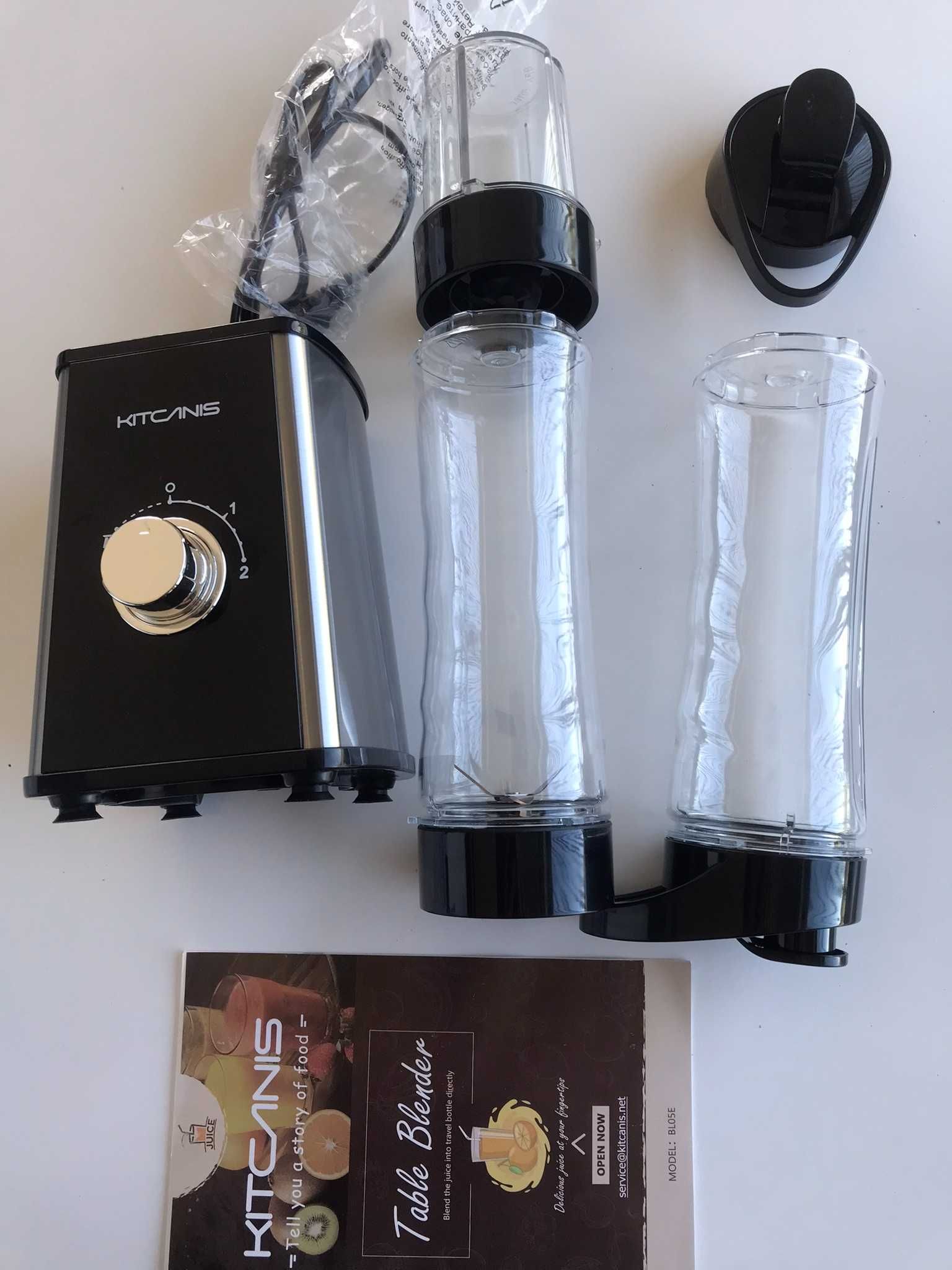 Blender stołowy, 3 pojemniki plastik, 2 zakrętki z dziubkiem + GRATIS