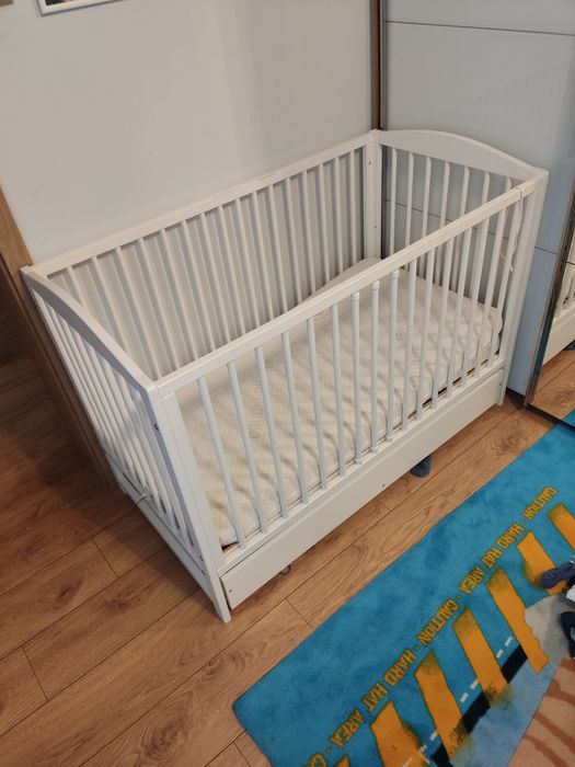 Łóżeczko Niemowlęce Dziecięce Materac Szuflada Komplet