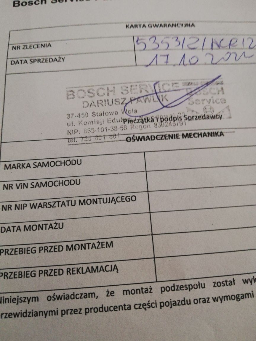 Wtryskiwacze Bosch  Toyoty Yaris 1,4 Disel Common Rail