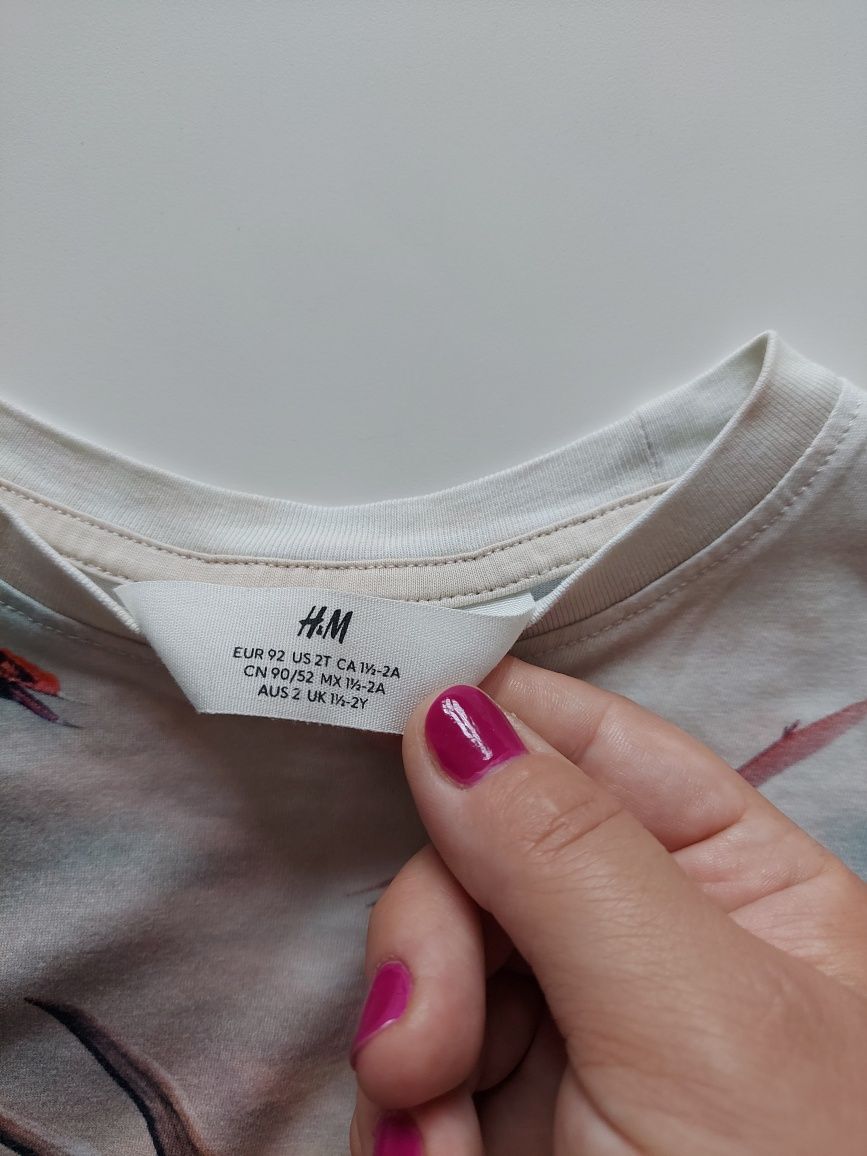 T-shirt w krainie dinozaurów firmy h&m w rozmiarze 92